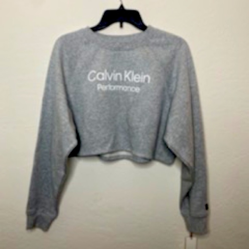 NWT Calven Klein high performance mid-driff top size medium grey